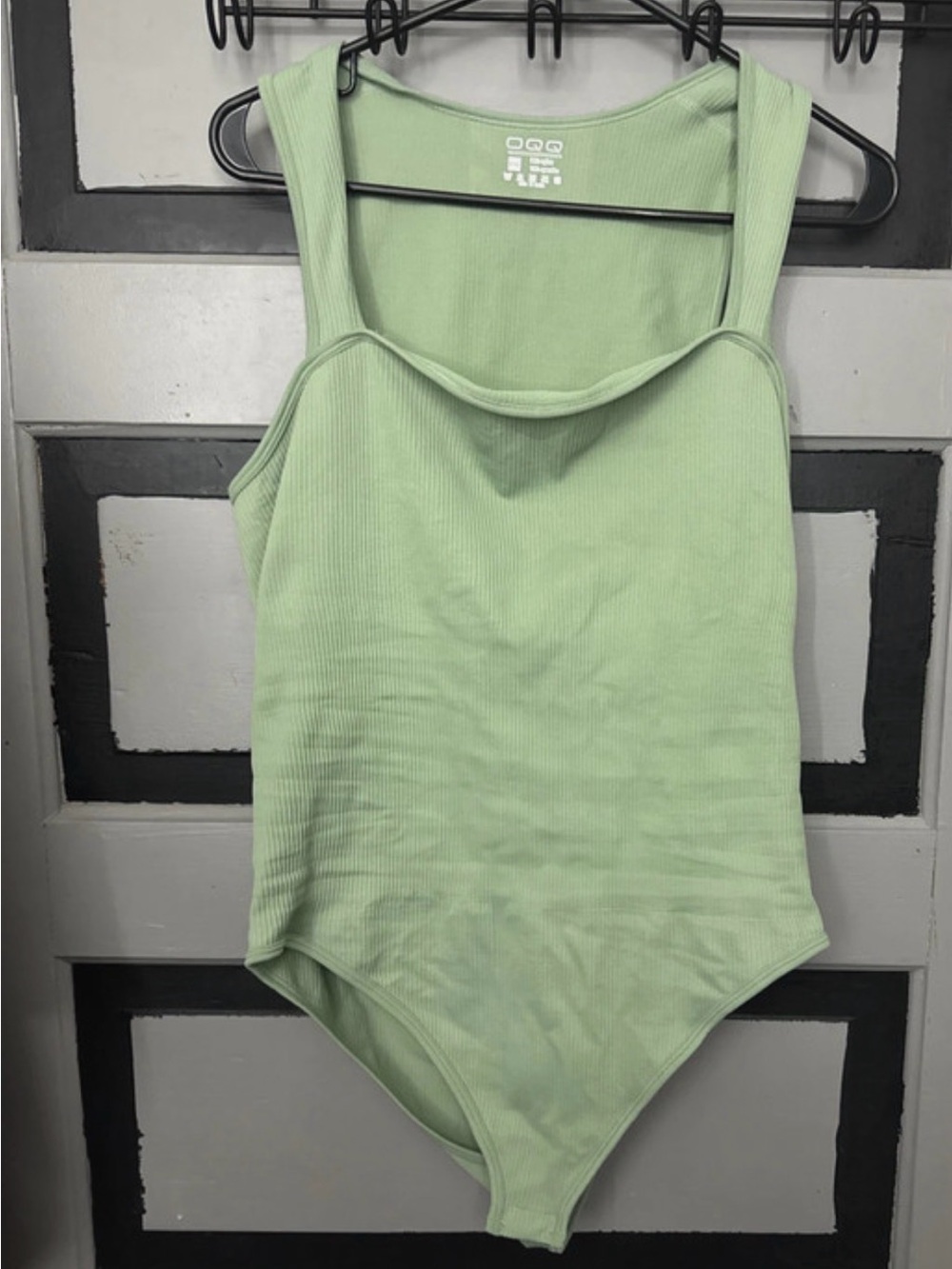 Ribbed Scoop Neck Bodysuit in Mint Green - Women’s Shapewear